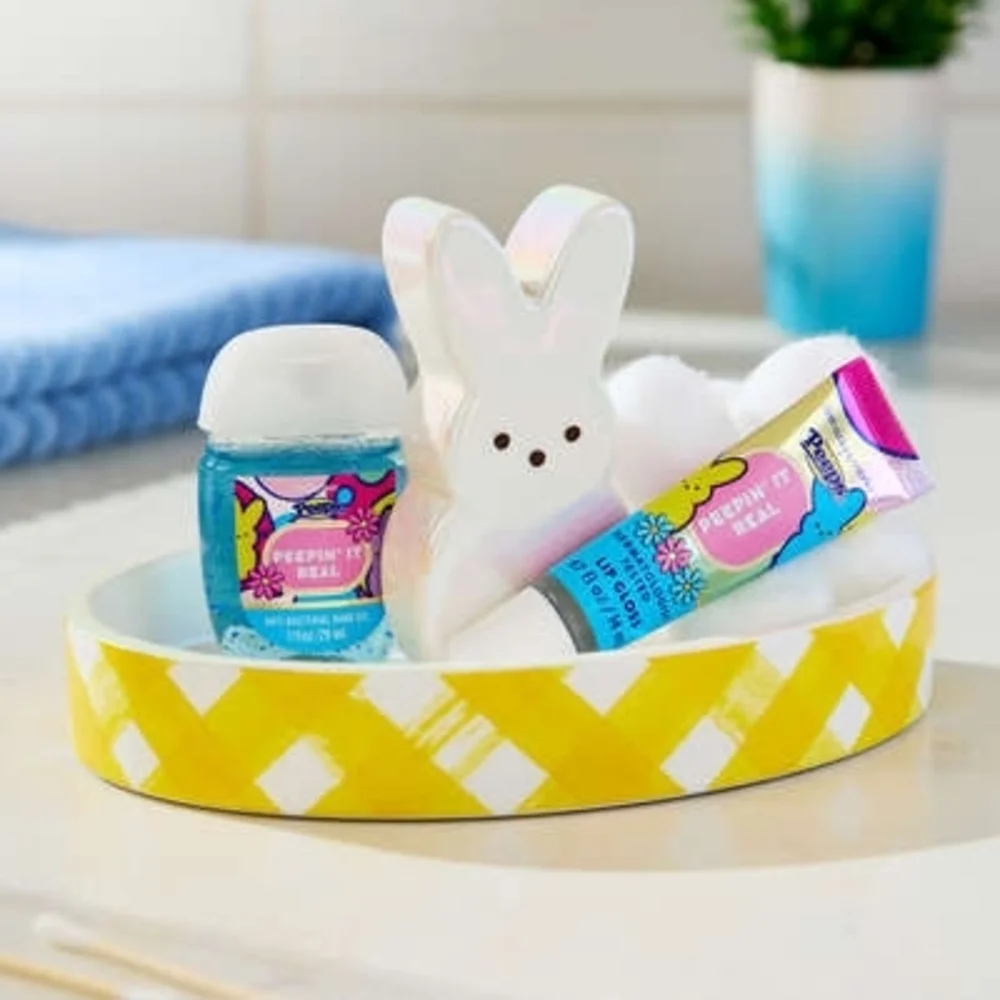 Bath & Body Works Easter Peeps Mini Body Mist, Hand Sanitizer & Tray Holder Set